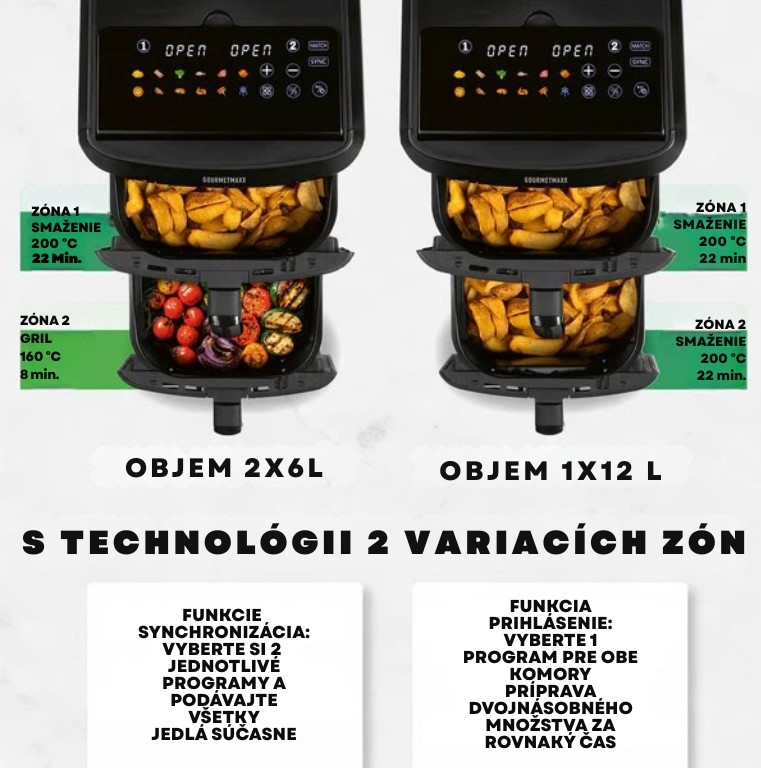 GourmetMaxx Vertikálna teplovzdušná fritéza s dvojitou komorou FryUp XL 16818 (6)